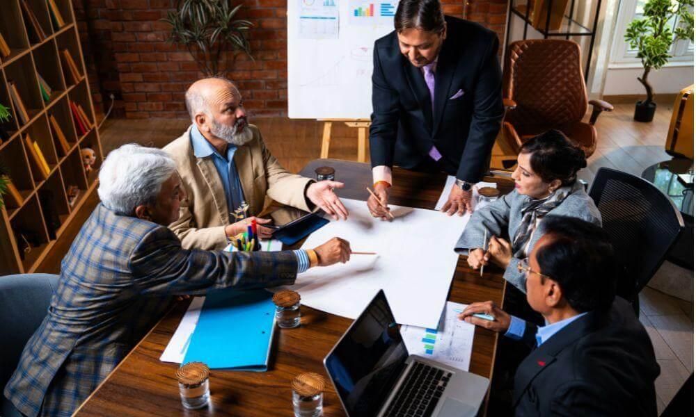Group meeting for outsourced CFO client review